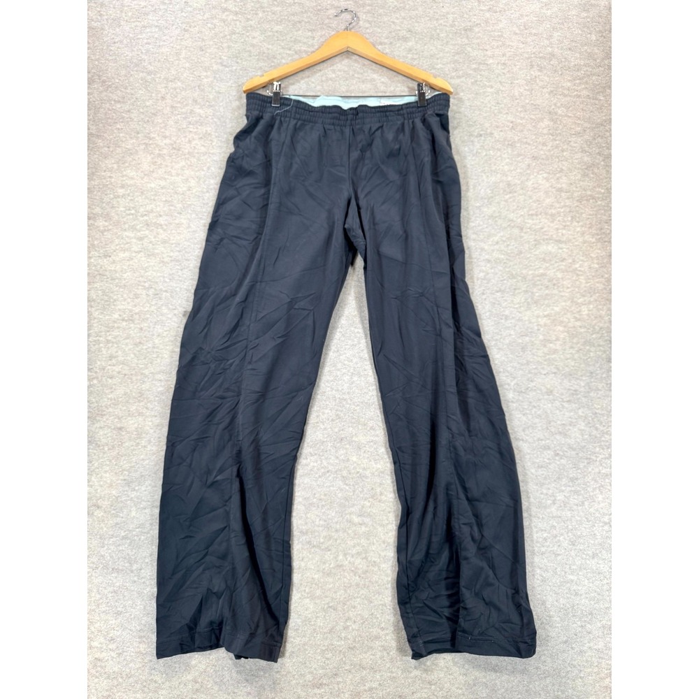 Nike Windbreaker Pants Womens XL(16-18) Black Swoosh Logo Relaxed Straight Leg